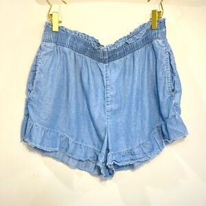 AE Aerie High Waisted Ruffle Shorts